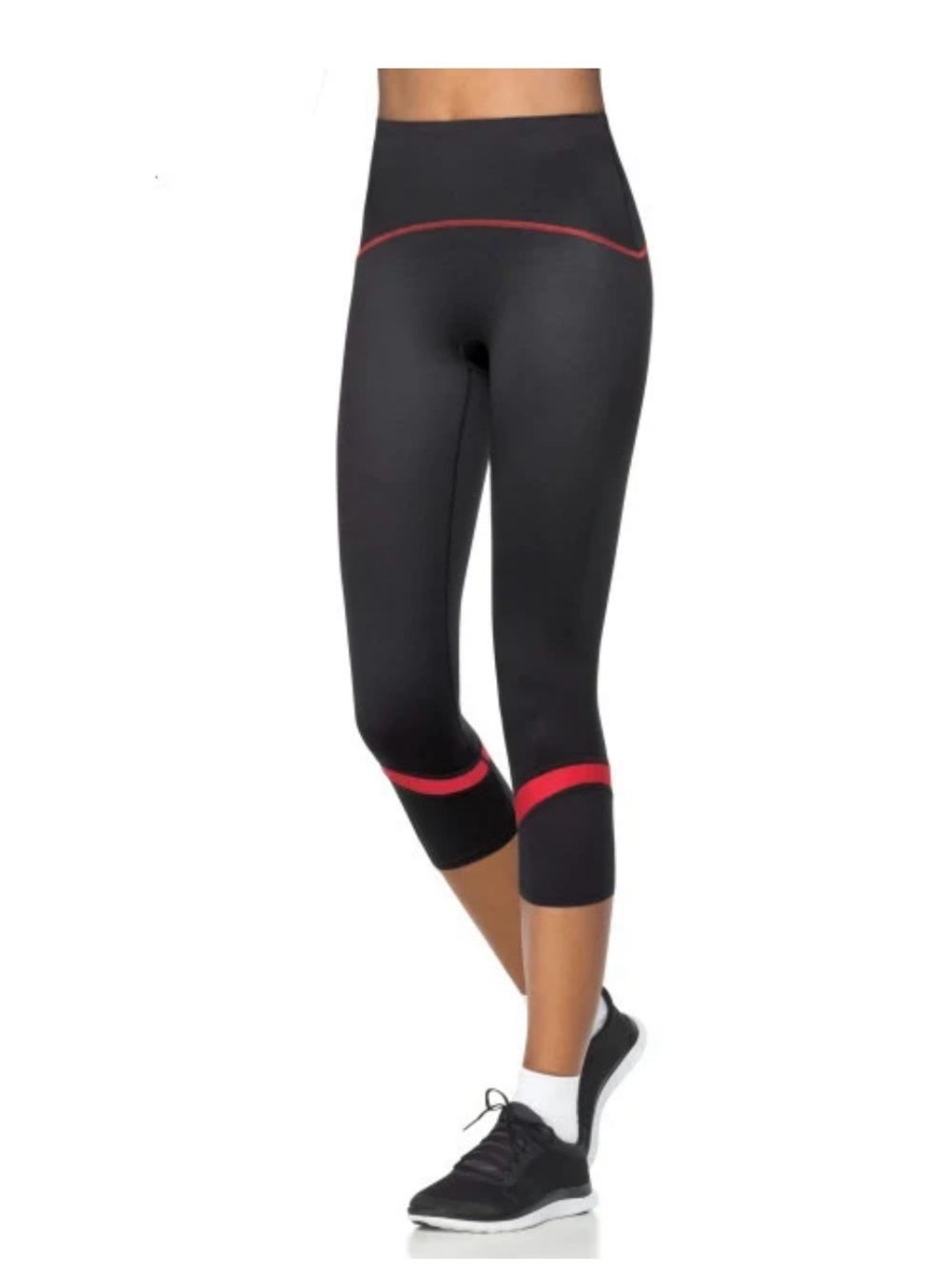 SPANX Black Leggings with Red Accent